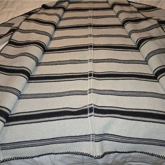 CELINE 21 SS Striped Wool Blanket Coat Vintage - Picture 8 of 16